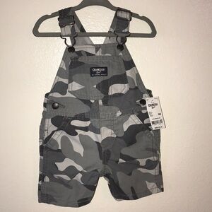 NWT Oshkosh B’Gosh Camo Short-Overalls